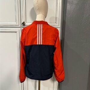 vintage Adidas 1/4 zip color-block windbreaker red navy  mesh lined small track